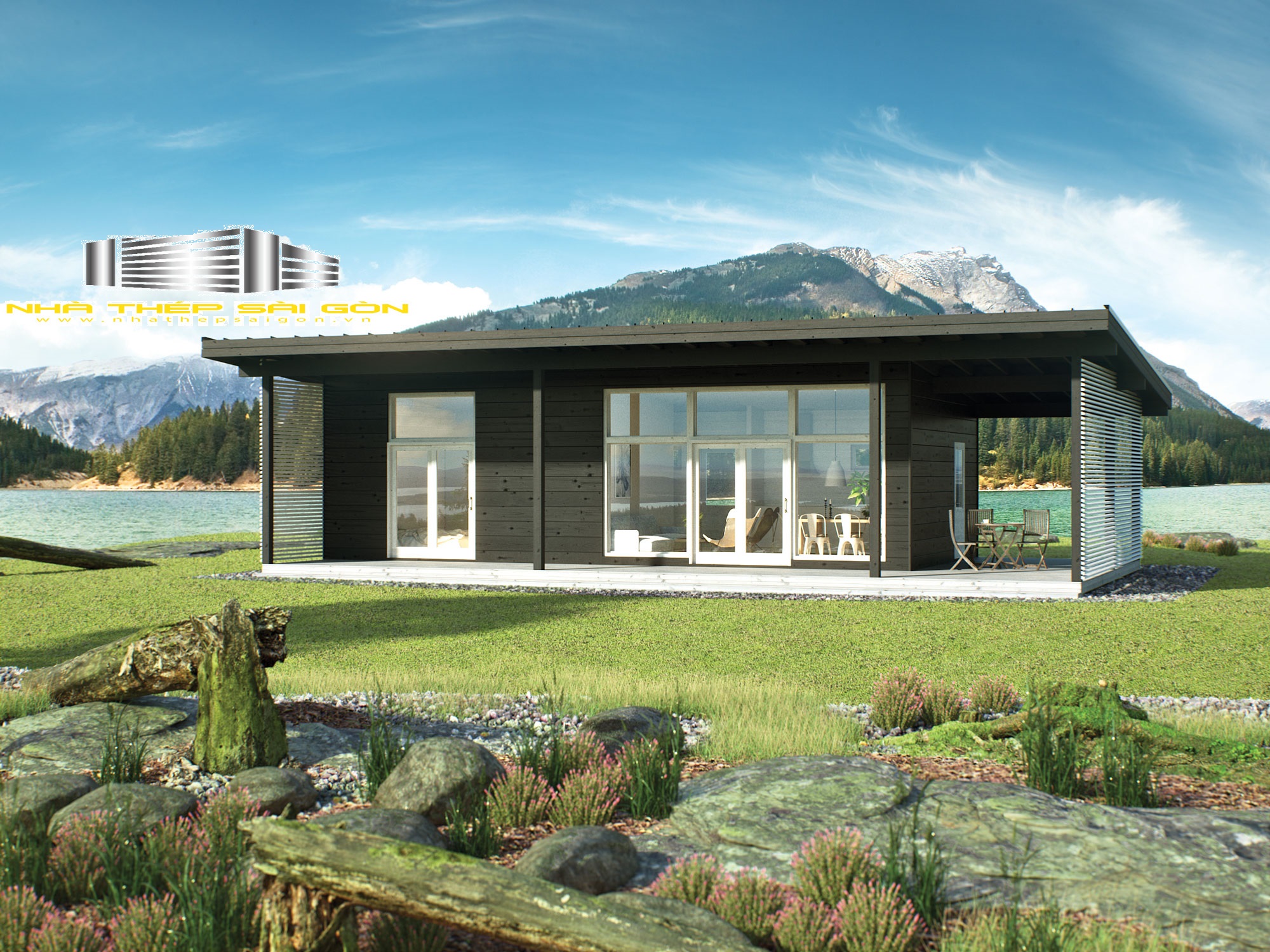 Nhà lắp ghép cấp 4 phong cách Bắc Âu kiểu 3