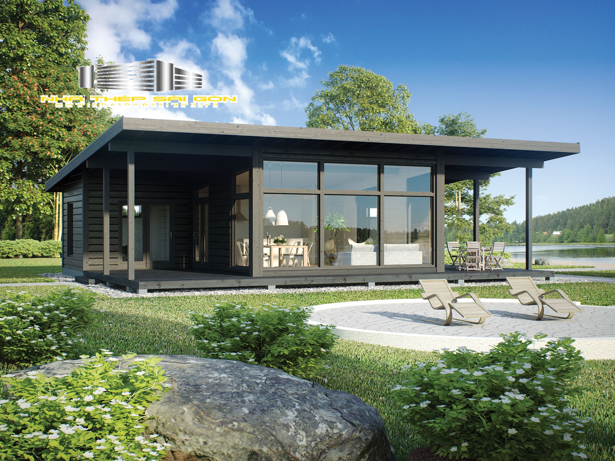 Nhà lắp ghép cấp 4 phong cách Bắc Âu kiểu 4