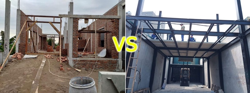 So sánh nhà khung thép và nhà bê tông: Lựa chọn nào phù hợp với bạn?